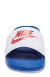 Nike Men's Victori One Slide Sandals From Finish Line In White/ Red/ Royal