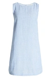 Beachlunchlounge Alina Stripe Linen & Cotton Shift Dress In Summer Azure