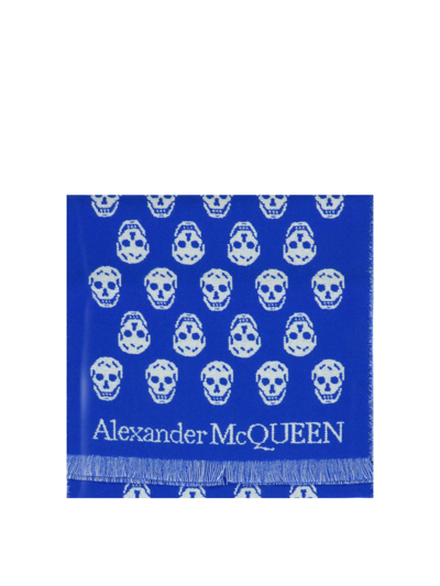 Alexander Mcqueen Women's Blue Other Materials Scarf
