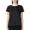 Emporio Armani Womens Black Silk Top In Black