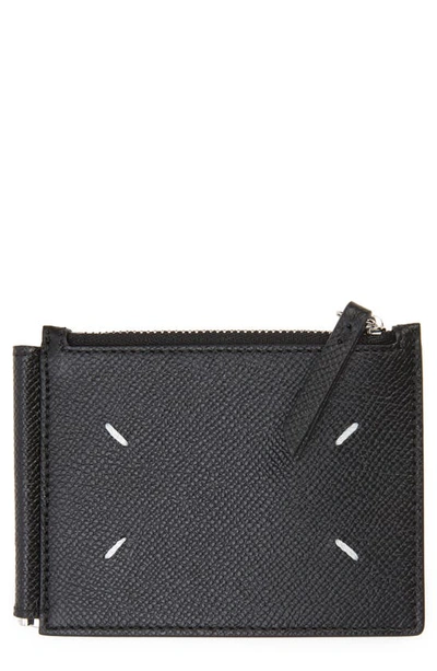 Maison Margiela Pebbled Leather Bifold Wallet In Black