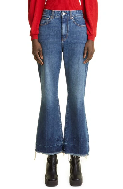 Stella Mccartney 90s Blue Cropped Flared-leg Jeans