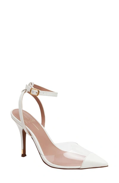 Linea Paolo Yuki Pointed Toe Pump In Clear/ Eggshell