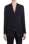 Jil Sander Wool Single Breast Blazer Jacket In Black
