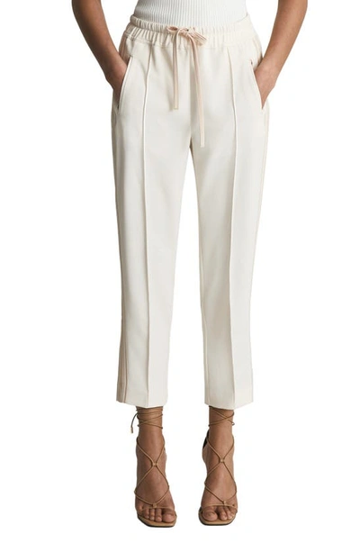 Reiss Tre Side Striped Pull On Tapered Pants In Cream