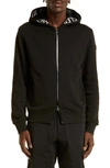 Moncler Men's Logo-tape Fleece Zip Hoodie In Black