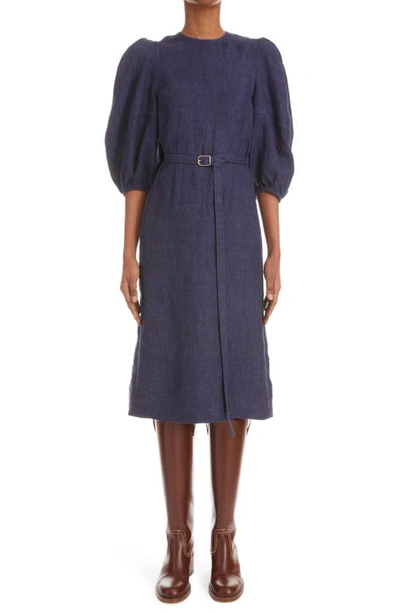 princess polly baby blue dress Rosie Assoulin Balloon-Sleeve Dress Navy 6