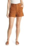 Wit & Wisdom 'ab'solution High Waist Utility Shorts In Pec-pecan
