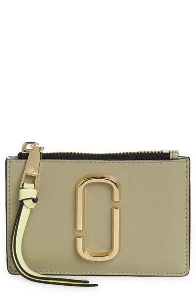 Marc Jacobs Snapshot Leather Id Wallet In Silver Sage Multi