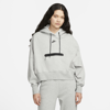 Nike Women's  Sportswear Tech Fleece Over-oversized Crop Pullover Hoodie In Dark Grey Heather/black