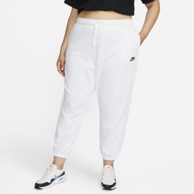 Nike Women's  Sportswear Club Fleece Mid-rise Oversized Sweatpants (plus Size) In White