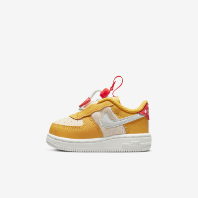 Nike Force 1 Toggle Se Baby/toddler Shoes In Yellow Ochre,pearl White,bright Crimson,summit White