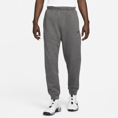 Nike Men's  Therma Therma-fit Tapered Fitness Pants In Charcoal Heather/dark Smoke Grey/black