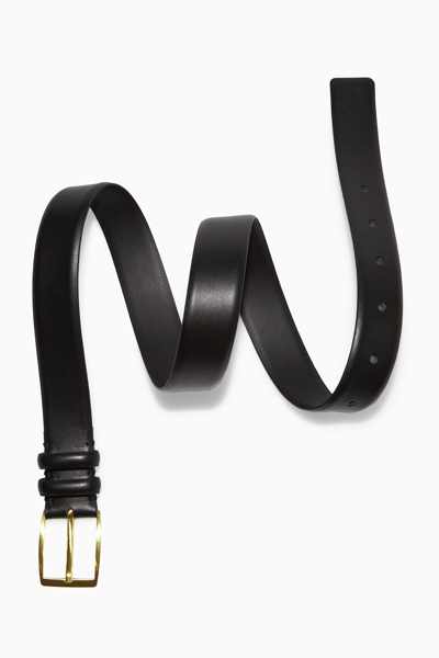 Cos Classic Leather Belt In Black