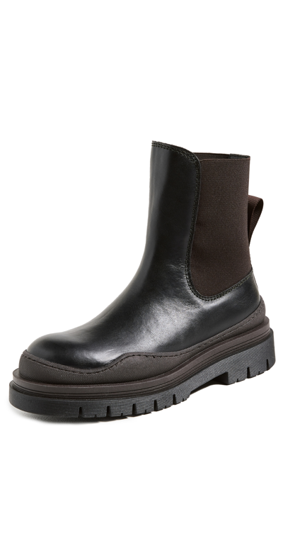 See By Chloé Alli Low Heels Ankle Boots In Black Leather