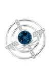 Natori Infinity Concentric Circle 14k Gold And London Blue Topaz Ring In 14k White Gold