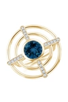 NATORI INFINITY CONCENTRIC CIRCLE 14K GOLD AND LONDON BLUE TOPAZ RING