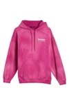 Balenciaga Campaign Logo Oversize Cotton Hoodie In Fuchsia