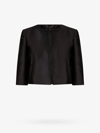 Alberta Ferretti Satin-finish Cropped Jacket In Black