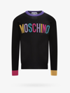 Moschino Logo Intarsia Wool Knit Sweater In Black