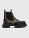 Ganni Mid Chelsea Boots In Green