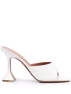 Amina Muaddi Square-headed High-heeled Sandals In White