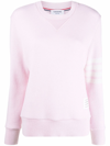 Thom Browne Striped Waffle-knit Cashmere And Wool-blend Sweater In Pink
