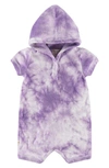 PAIGELAUREN TIE DYE FRENCH TERRY SHORT HOODED ROMPER