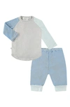 Paigelauren Babies' Tie Dye Long Sleeve Shirt & Pants Set In Blue/ Green