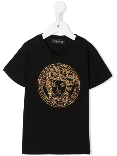 Versace Kids' Medusa Motif T-shirt In Nero
