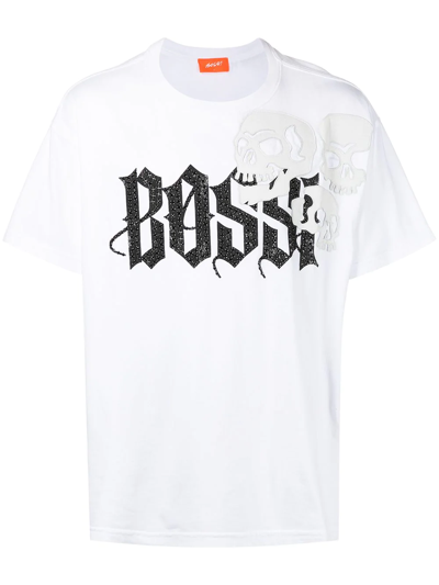 Bossi Sportswear Logo-print Short-sleeved T-shirt In Weiss