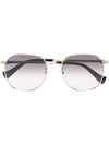 Gucci Round-frame Gradient Sunglasses In Grey