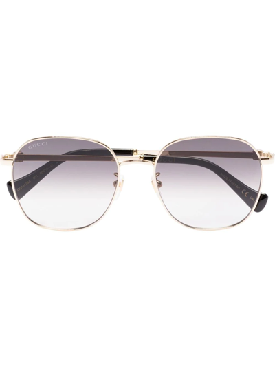 Gucci Round-frame Gradient Sunglasses In Grey