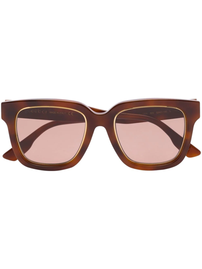 Gucci Oversized Square-frame Sunglasses In Brown
