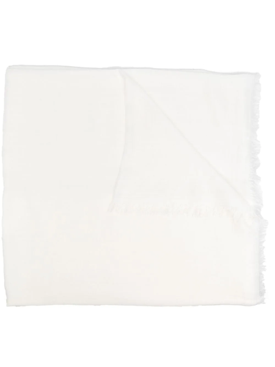 Faliero Sarti Solid-color Fringed Scarf In White