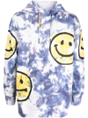 Market X Smiley Allover Print Tie-dye Hoodie Sweatshirt In Blue