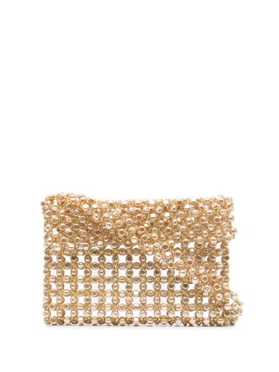 Vanina Le Sablena Beaded Shoulder Bag In Gold