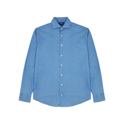 Eton Blue Chambray Shirt In Blue