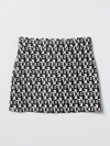 Elisabetta Franchi Monogram-print Mini Skirt In Black