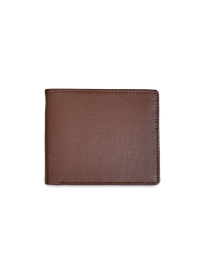 Royce New York Executive Bi-fold Wallet In Brown