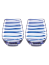 Kate Spade New York Charlotte Street Collection 2-pc. Stemless Wine Glasses Set In Blue