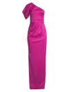 Black Halo Egan One-shoulder Gown In Magenta