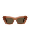 Loewe Chunky Anagram Cat-eye Sunglasses In Dbrno/brn