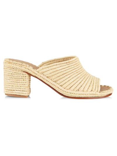Carrie Forbes Rama Woven Raffia Slide Sandals In Natural