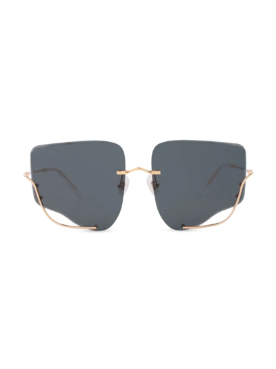 For Art's Sake Milkshake 60mm Square Sunglasses In Black Gold