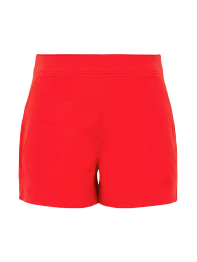 Spanx Polished Stretch Cotton Shorts In True Red