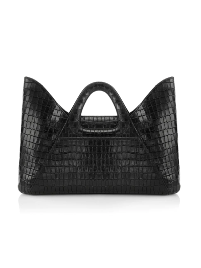 Chiara Boni Nicolle Croc-embossed Leather Shopper In Black