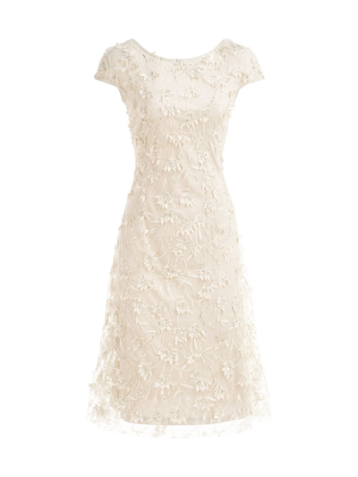Theia Chrisley Petal Cocktail Dress In Champagne