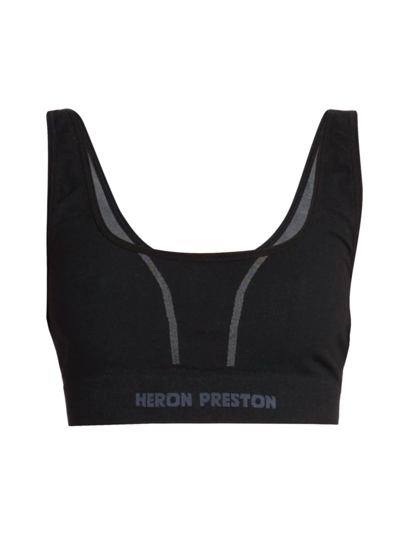 HERON PRESTON WOMEN'S SCOOPNECK LOGO SPORTS BRA