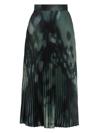 AGNONA WOMEN'S PRINTED PLISSÉ-PLEATED MIDI-SKIRT